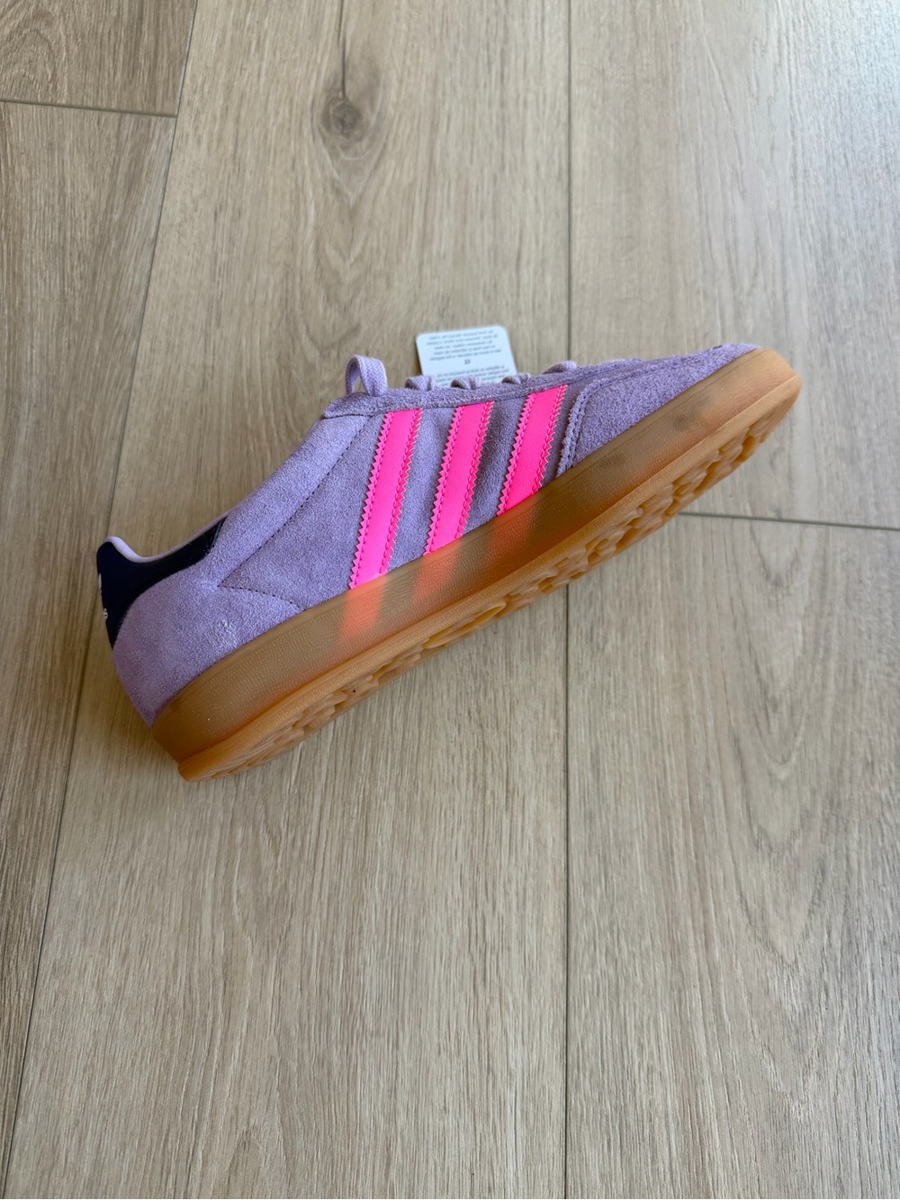 adidas Gazelle Lavender Suede Sneakers with Pink Stripes - Picture 5 of 11